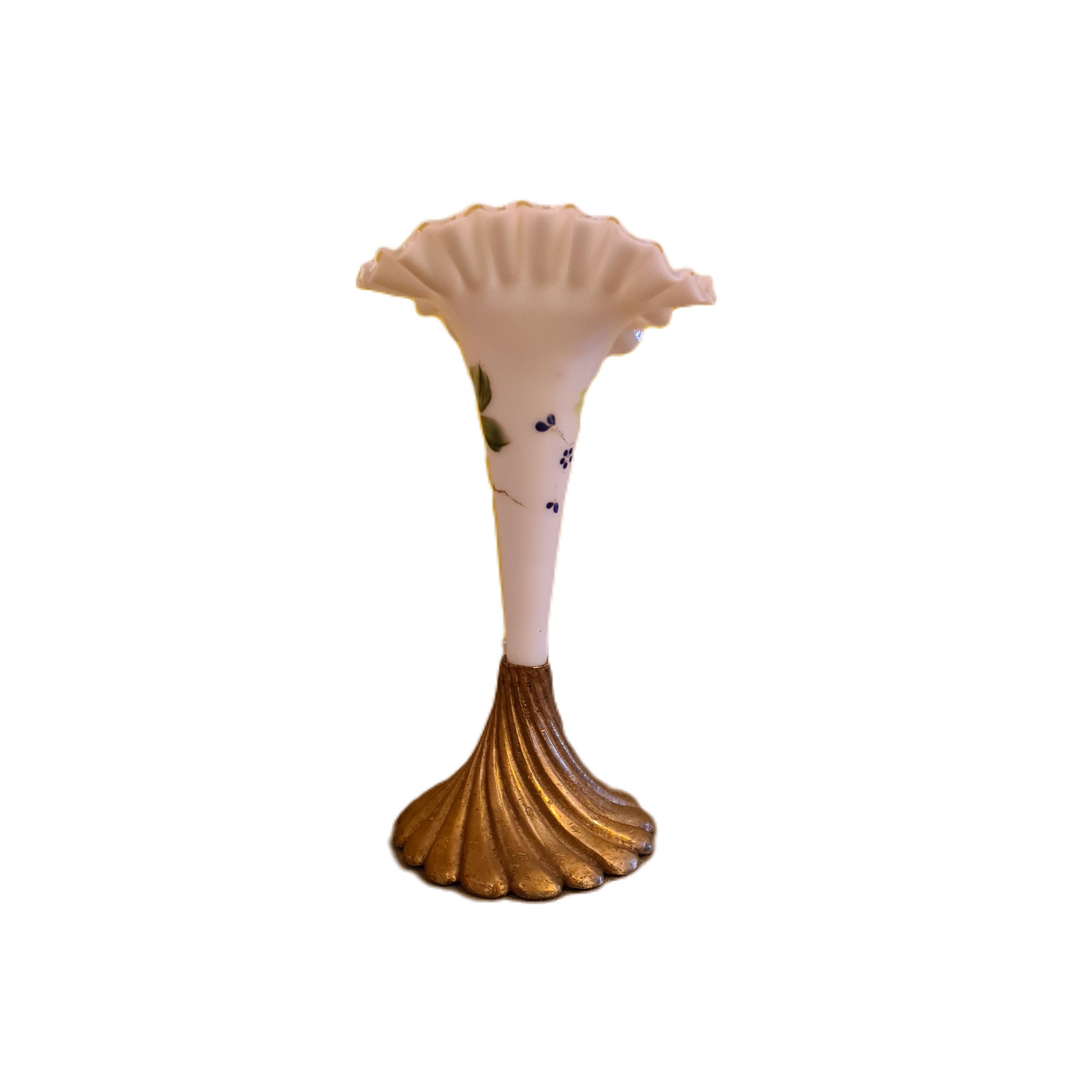 Opaline Vase On Bronze Base, Early 20th Century.