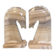 Pair of onyx horse head bookends