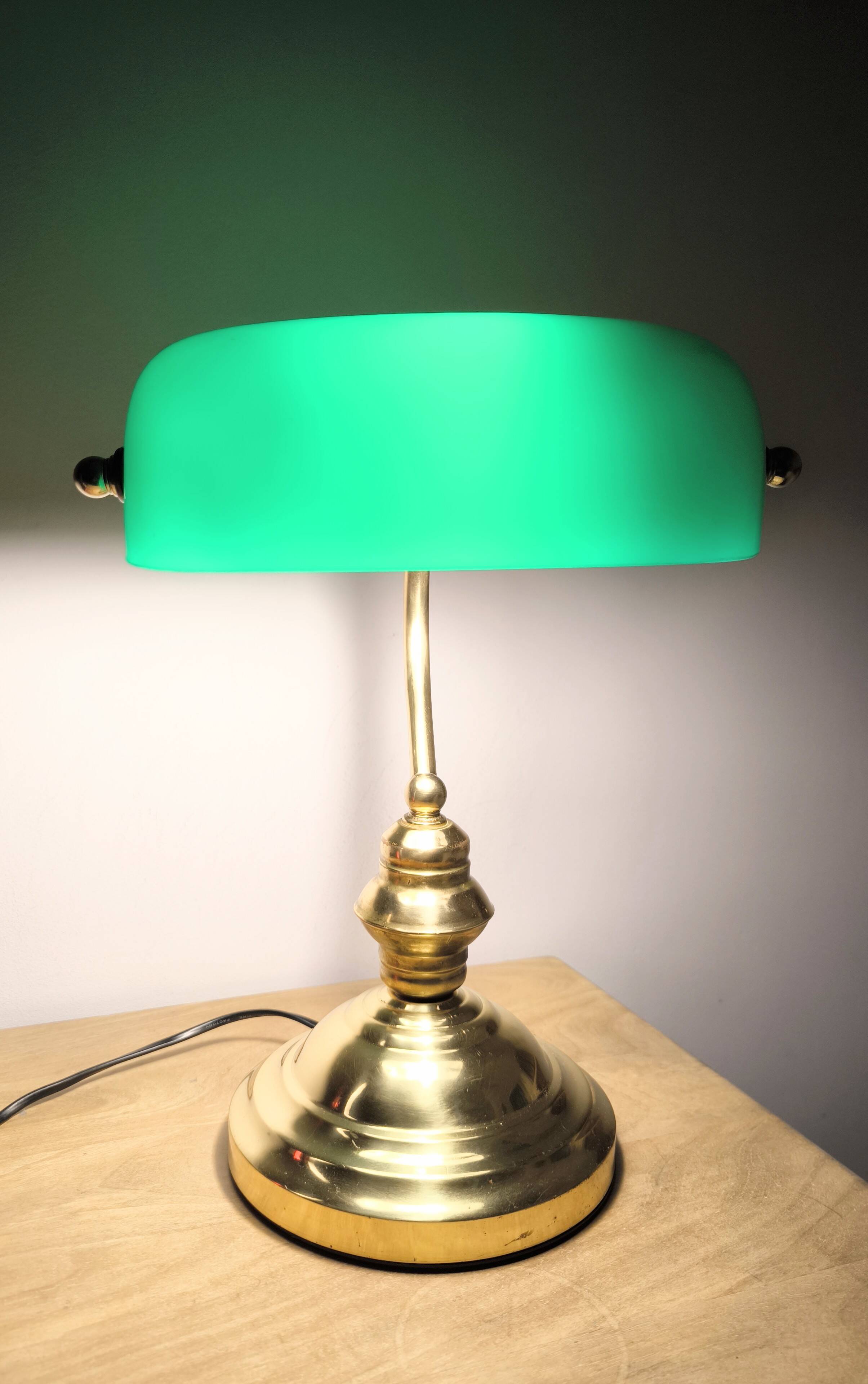 Lampe de banquier du milieu du 20e siècle