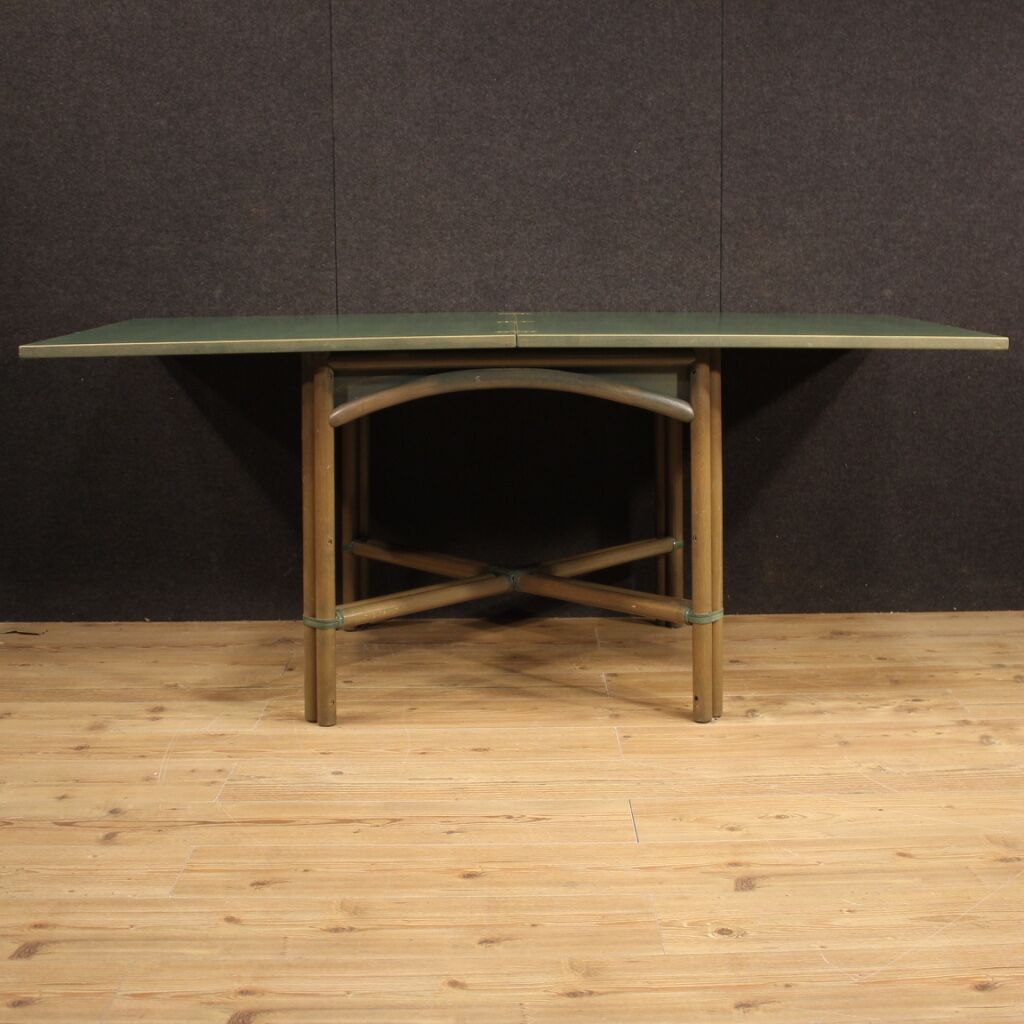 Italian design table in exotic wood from the 80s