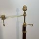 Reading Lamp in Mahogany and Gold Brass with Articulated Arm and Tripod Base