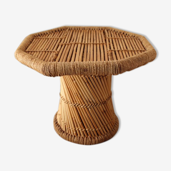 Table basse en bambou et jute