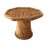 Table basse en bambou et jute