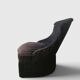 Striped black velvet armchair creation Paris