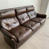 Canapé cuir vintage Jacques Coulon 1960s