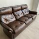 Vintage leather sofa Jacques Coulon 1960s