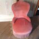 Pink velvet toad chair