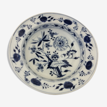 Assiette creuse de Meissen à la fleur d'oignon Saxe fin XIX