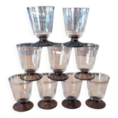 9 verres à eau vintage
