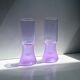 6 heavy stem Alexandrite Wine Glasses - Space Age 1970s