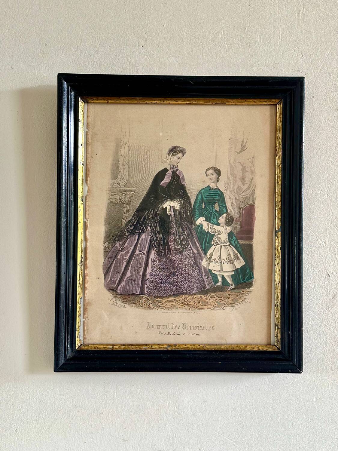 Ancienne, gravure de mode encadrée