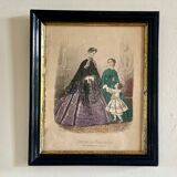 Ancienne, gravure de mode encadrée