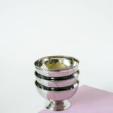 Set of 4 small stainless steel ice cream cups, Design, 1970, 9.5 X 5.5 cm