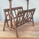1950s rattan magazine holder