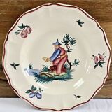 6 anciennes assiettes creuses à soupe decor au chinois Sarreguemines