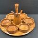 Serving tray, vintage olive wood servant