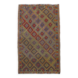 5x8 Yellow & Red Handmade Kilim Rug, 150x247Cm