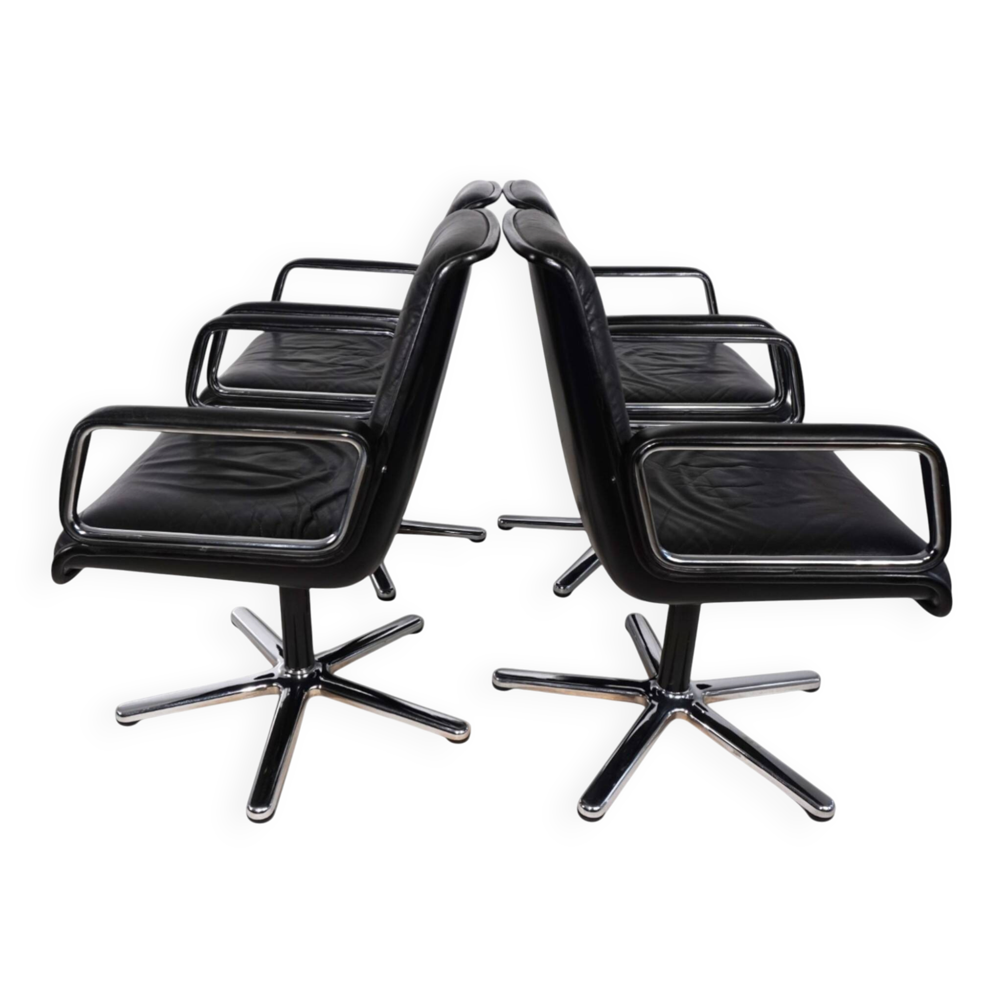 Set of 4 Wilkhahn Delta swivel chairs by Delta Design, 1970
