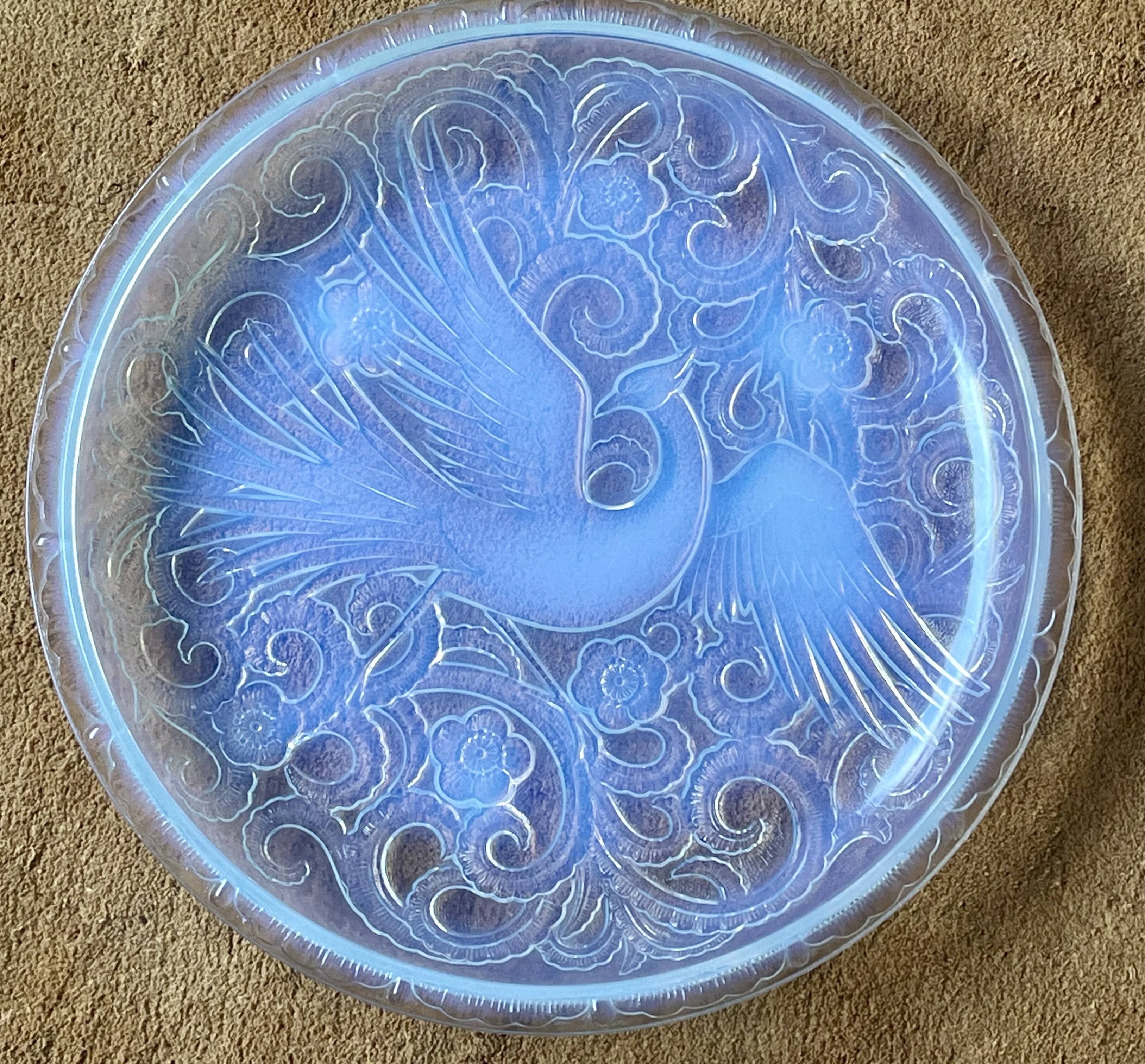 Large glass plate - Signed - P. D'Avesn - Excellent condition