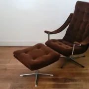 Geoffrey Harcourt swivel lounge chair with ottoman for Artifort