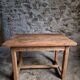 Vintage pine kitchen table or desk with two drawers – 1950s