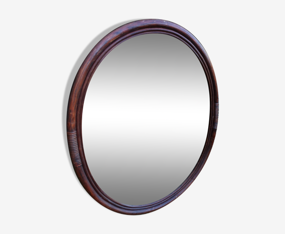 Miroir en rotin