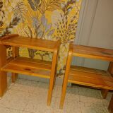 Bedside tables in solid wood pine color varnished honey