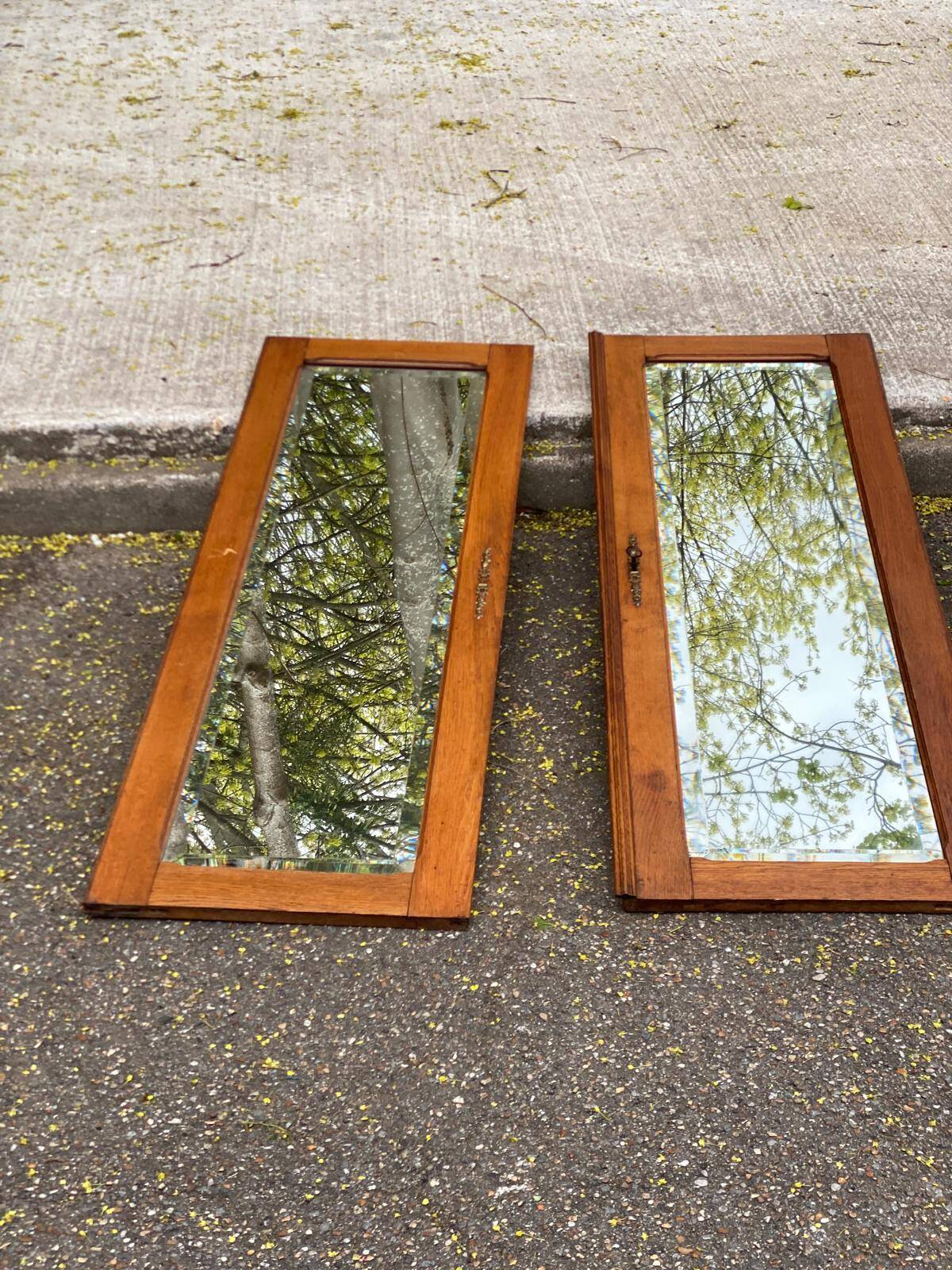 Vintage oak mirror 48x133cm