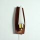 Applique murale scandinave moderne danoise en teck, laiton et verre opalin, années 1960