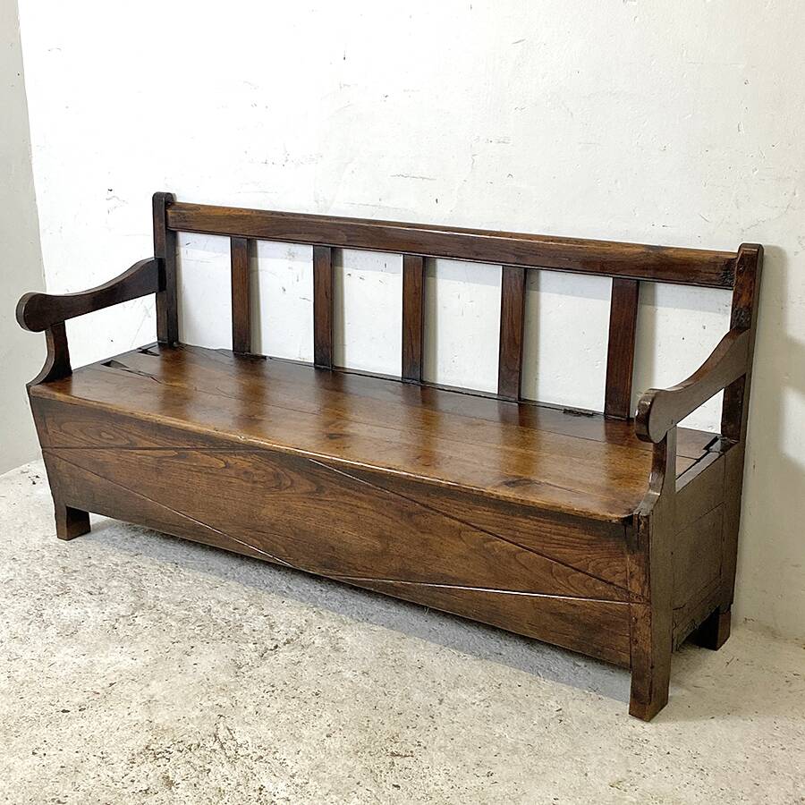 Solid oak monastery chest