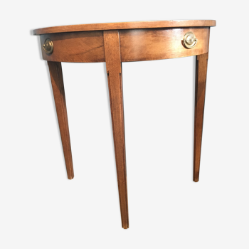 Old wooden half moon table