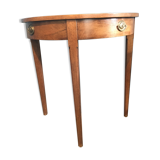 Old wooden half moon table