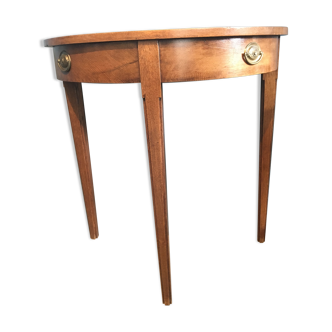 Old wooden half moon table