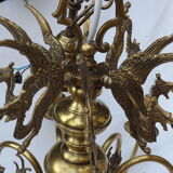 Dutch brass and bronze chandelier