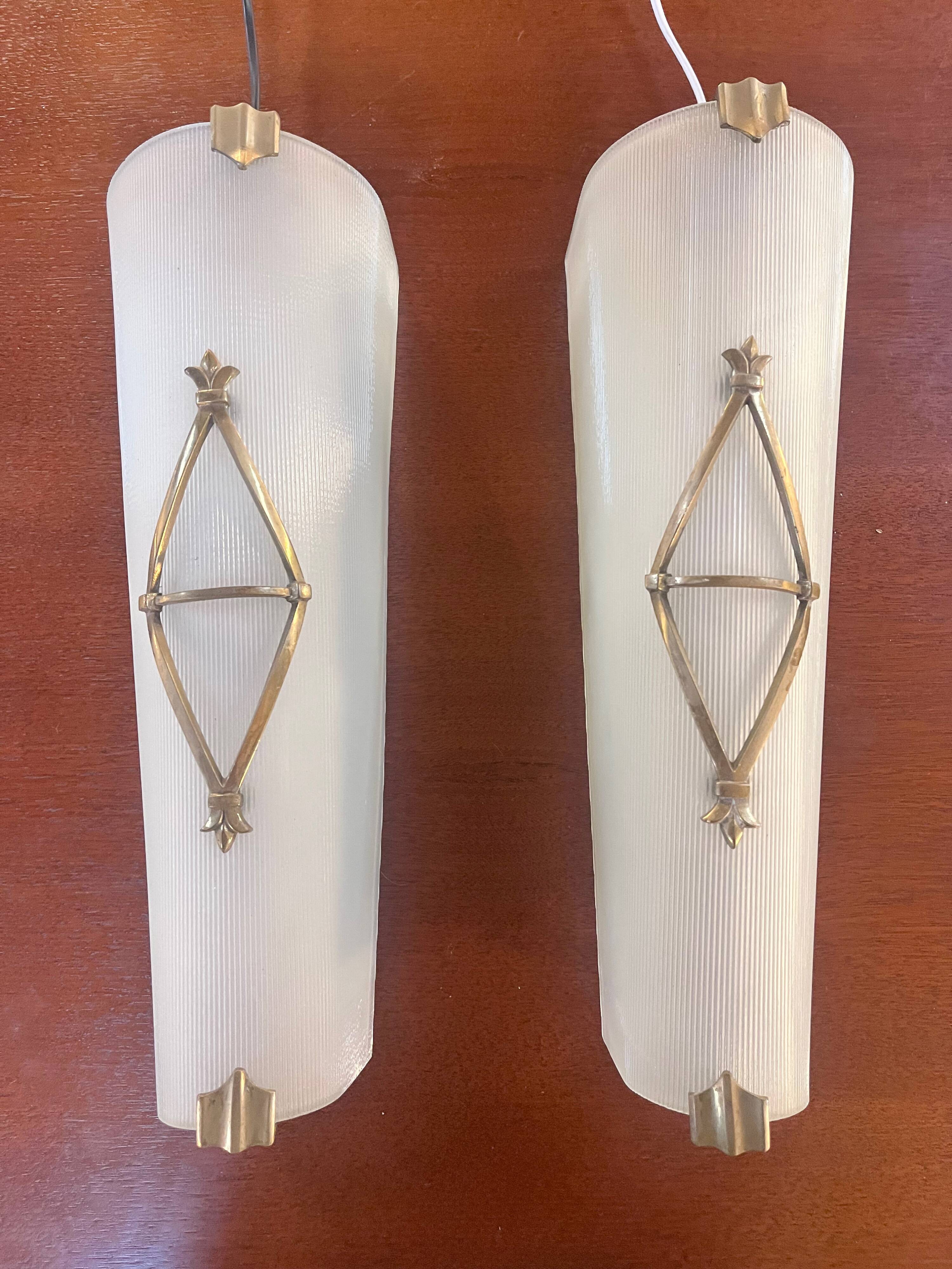 Pair of Petitot wall lights for Atelier Petitot, Art Deco, 1930s