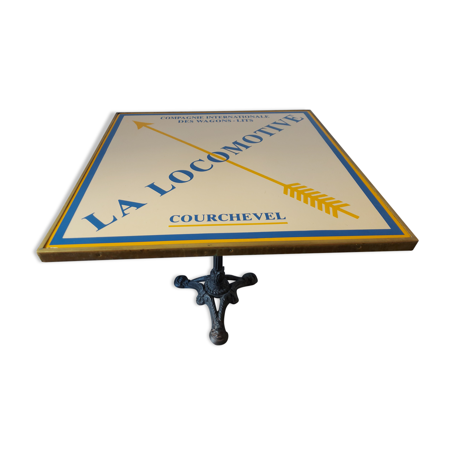 Vintage enameled table, Courchevel ski resort