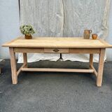 Raw wood farmhouse table