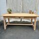 Raw wood farmhouse table