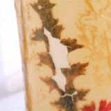 Scandinavian lamp in wood and resin with floral decor 1960