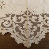 Sheet with embroidered decoration and openwork with cornucopia late nineteenth