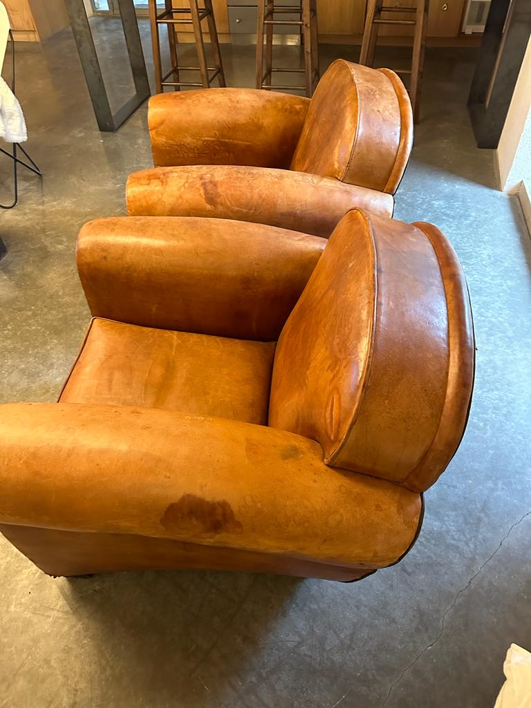 Leather club armchairs