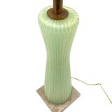 Mid-century modern green Murano glass Table lamp, Barovier & Toso style  Italy, 1940s