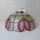 suspension luminaire in mother-of-pearl decoration flower