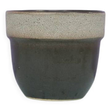 vintage brown small flower pot speckles
