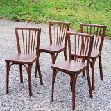 Set of 4 Baumann bistro chairs from the 50s stamped