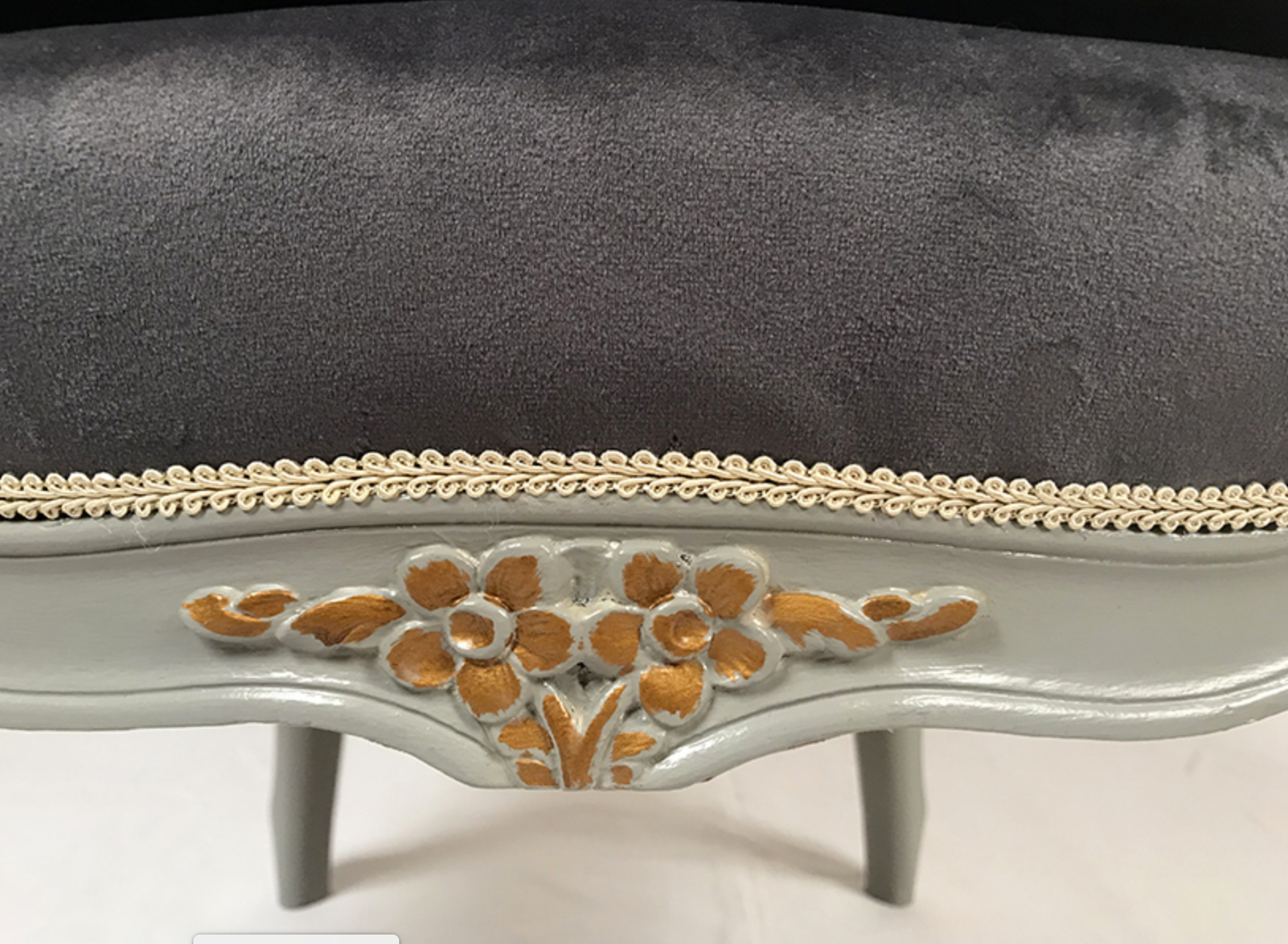 Louis XV style heater lacquered grey wood, rechampi gold