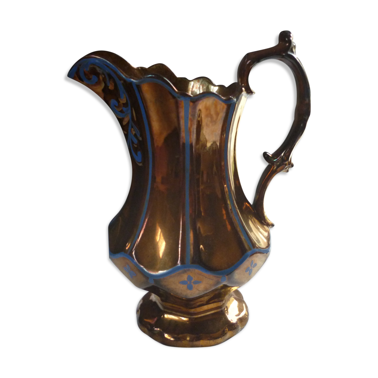 English pitcher in Jersey faience