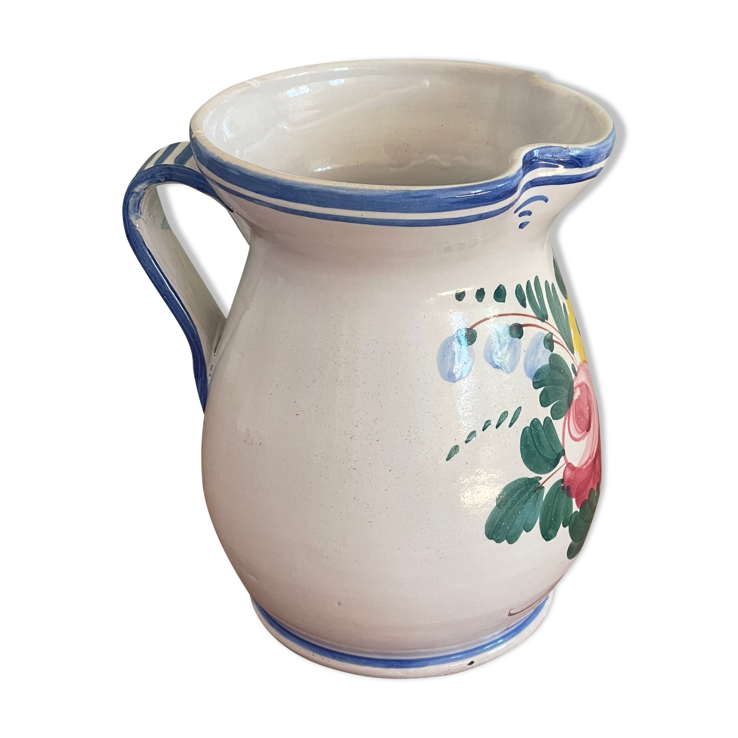 Signed hand made jar with floral motiv Country Side