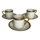 3 fine porcelain coffee cups