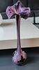 Elegant Large vase, Murano/Italy. Floral/Calla shape collar. Decorated with scrolls/lilac/plum waves. High 43 cm